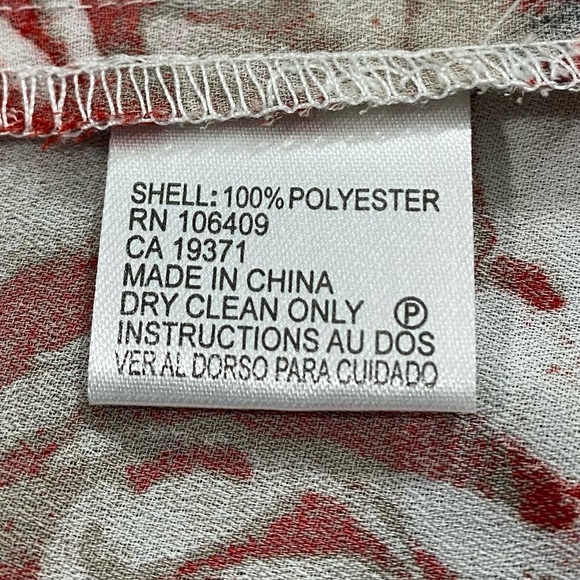 NWOT TAHARI || Beige Floral Print Retro Shirt size Petite Large - Picture 7 of 9